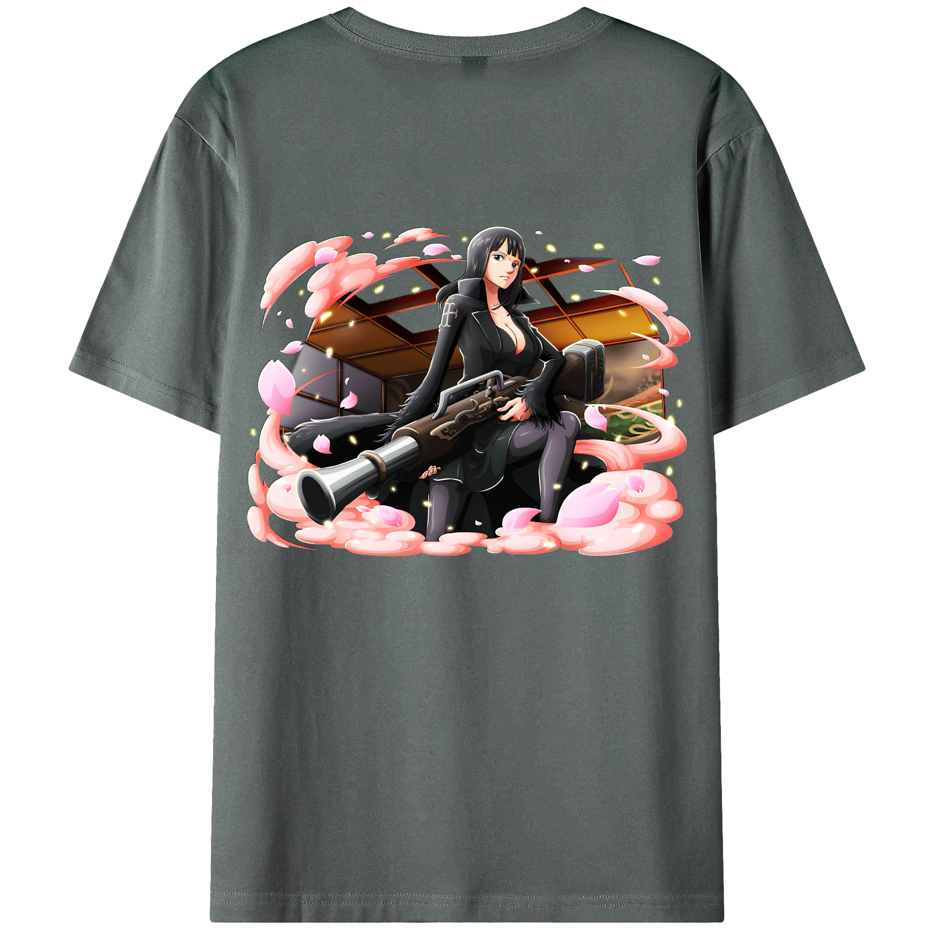 ワンピース ニコ・ロビン ONE PIECE Nico Robin 綿100％ メンズ半袖Tシャツ（バックプリント） 通気性